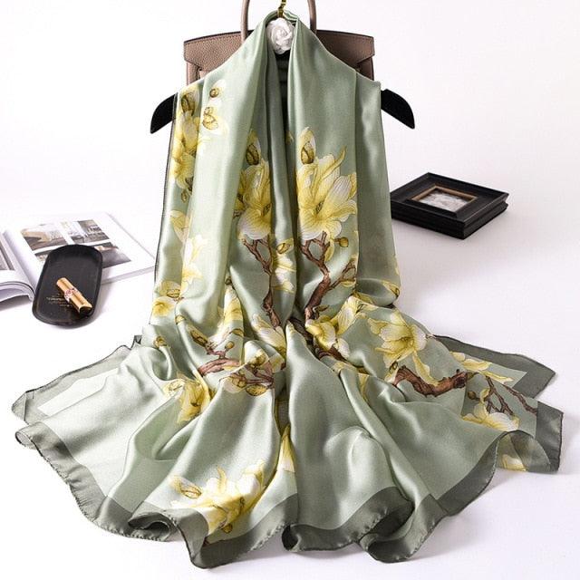 New Brand Designer Luxury Winter Long Silk Scarf Shawls Wraps Print Cotton Scarf Stylish Head Wraps Scarves Hijabs Neck Scarves Lady Hijab For Female