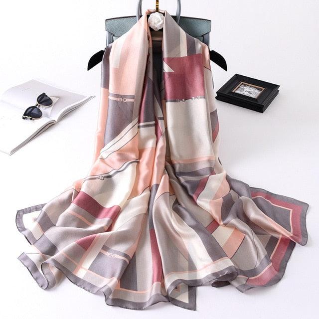 New Brand Designer Luxury Winter Long Silk Scarf Shawls Wraps Print Cotton Scarf Stylish Head Wraps Scarves Hijabs Neck Scarves Lady Hijab For Female