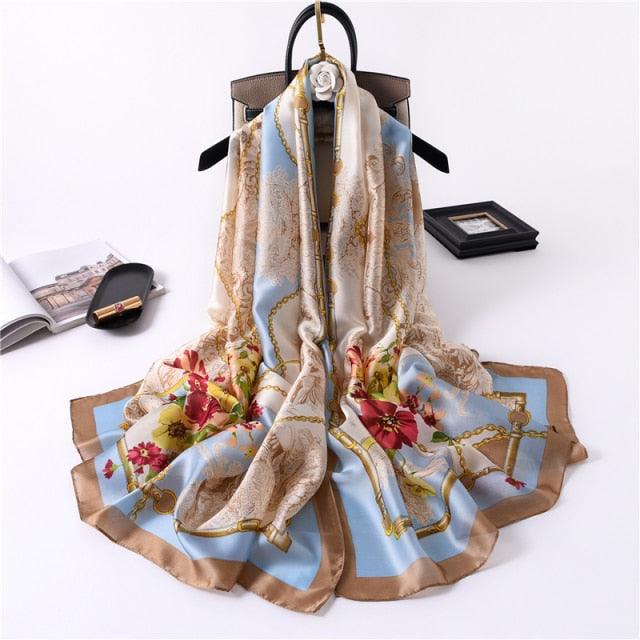 New Brand Designer Luxury Winter Long Silk Scarf Shawls Wraps Print Cotton Scarf Stylish Head Wraps Scarves Hijabs Neck Scarves Lady Hijab For Female