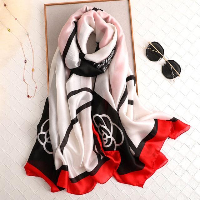 New Brand Designer Luxury Winter Long Silk Scarf Shawls Wraps Print Cotton Scarf Stylish Head Wraps Scarves Hijabs Neck Scarves Lady Hijab For Female