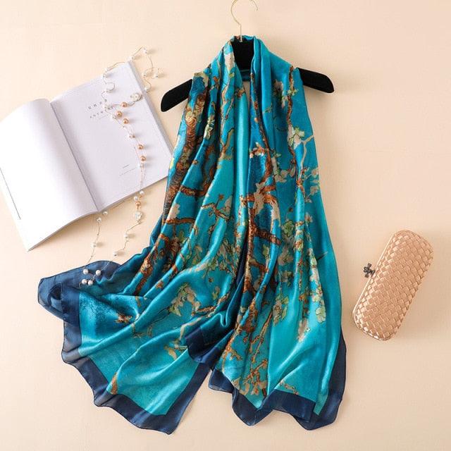 New Brand Designer Luxury Winter Long Silk Scarf Shawls Wraps Print Cotton Scarf Stylish Head Wraps Scarves Hijabs Neck Scarves Lady Hijab For Female