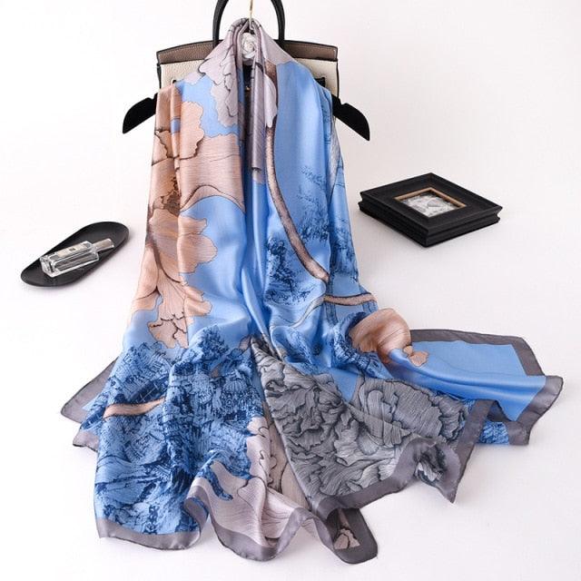 New Brand Designer Luxury Winter Long Silk Scarf Shawls Wraps Print Cotton Scarf Stylish Head Wraps Scarves Hijabs Neck Scarves Lady Hijab For Female