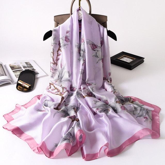 New Brand Designer Luxury Winter Long Silk Scarf Shawls Wraps Print Cotton Scarf Stylish Head Wraps Scarves Hijabs Neck Scarves Lady Hijab For Female