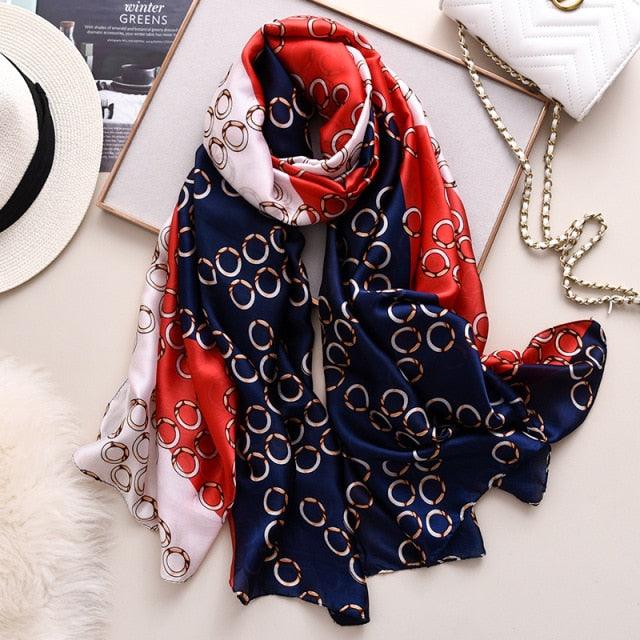 New Brand Designer Luxury Winter Long Silk Scarf Shawls Wraps Print Cotton Scarf Stylish Head Wraps Scarves Hijabs Neck Scarves Lady Hijab For Female