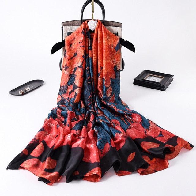 New Brand Designer Luxury Winter Long Silk Scarf Shawls Wraps Print Cotton Scarf Stylish Head Wraps Scarves Hijabs Neck Scarves Lady Hijab For Female