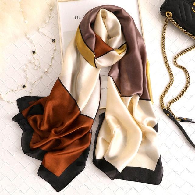New Brand Designer Luxury Winter Long Silk Scarf Shawls Wraps Print Cotton Scarf Stylish Head Wraps Scarves Hijabs Neck Scarves Lady Hijab For Female