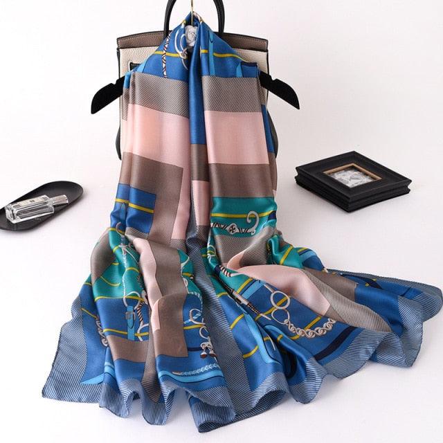 New Brand Designer Luxury Winter Long Silk Scarf Shawls Wraps Print Cotton Scarf Stylish Head Wraps Scarves Hijabs Neck Scarves Lady Hijab For Female