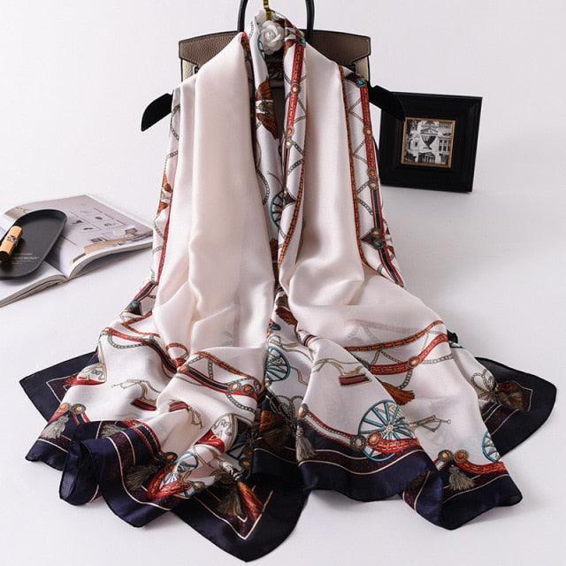 New Brand Designer Luxury Winter Long Silk Scarf Shawls Wraps Print Cotton Scarf Stylish Head Wraps Scarves Hijabs Neck Scarves Lady Hijab For Female