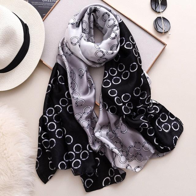 New Brand Designer Luxury Winter Long Silk Scarf Shawls Wraps Print Cotton Scarf Stylish Head Wraps Scarves Hijabs Neck Scarves Lady Hijab For Female
