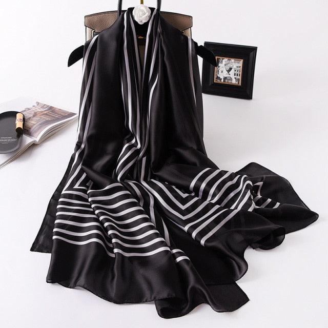 New Brand Designer Luxury Winter Long Silk Scarf Shawls Wraps Print Cotton Scarf Stylish Head Wraps Scarves Hijabs Neck Scarves Lady Hijab For Female