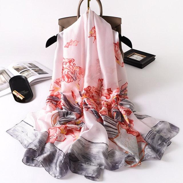 New Brand Designer Luxury Winter Long Silk Scarf Shawls Wraps Print Cotton Scarf Stylish Head Wraps Scarves Hijabs Neck Scarves Lady Hijab For Female