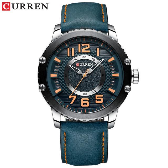 Men's Waterproof Sport Watch With Leather Belts And Large Numbers Details Unique Design Perfect Gift