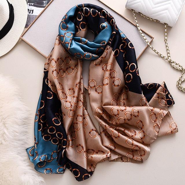 New Brand Designer Luxury Winter Long Silk Scarf Shawls Wraps Print Cotton Scarf Stylish Head Wraps Scarves Hijabs Neck Scarves Lady Hijab For Female