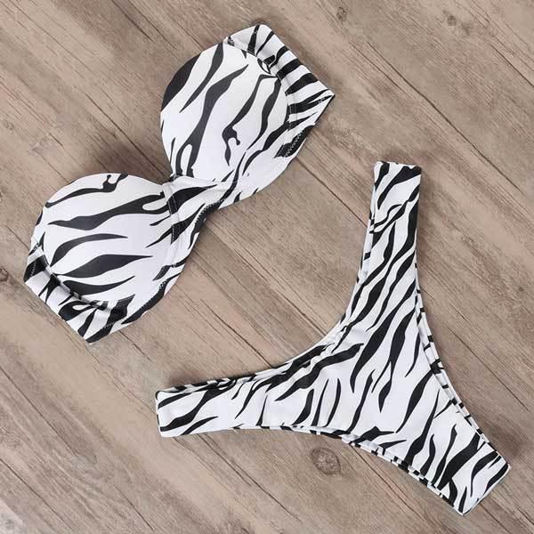 Bikini Swimwear Women Swimsuit Leopard Bikini Set Women's Halter Triangle Bikini Bottom Cheeky Two Piece Swimsuits Push Up Bathing Suit Female Summer Beach Wear