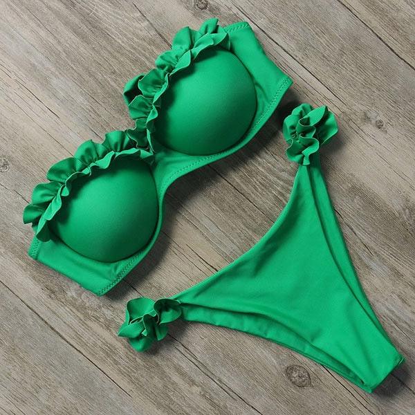 Bikini Swimwear Women Swimsuit Leopard Bikini Set Women's Halter Triangle Bikini Bottom Cheeky Two Piece Swimsuits Push Up Bathing Suit Female Summer Beach Wear