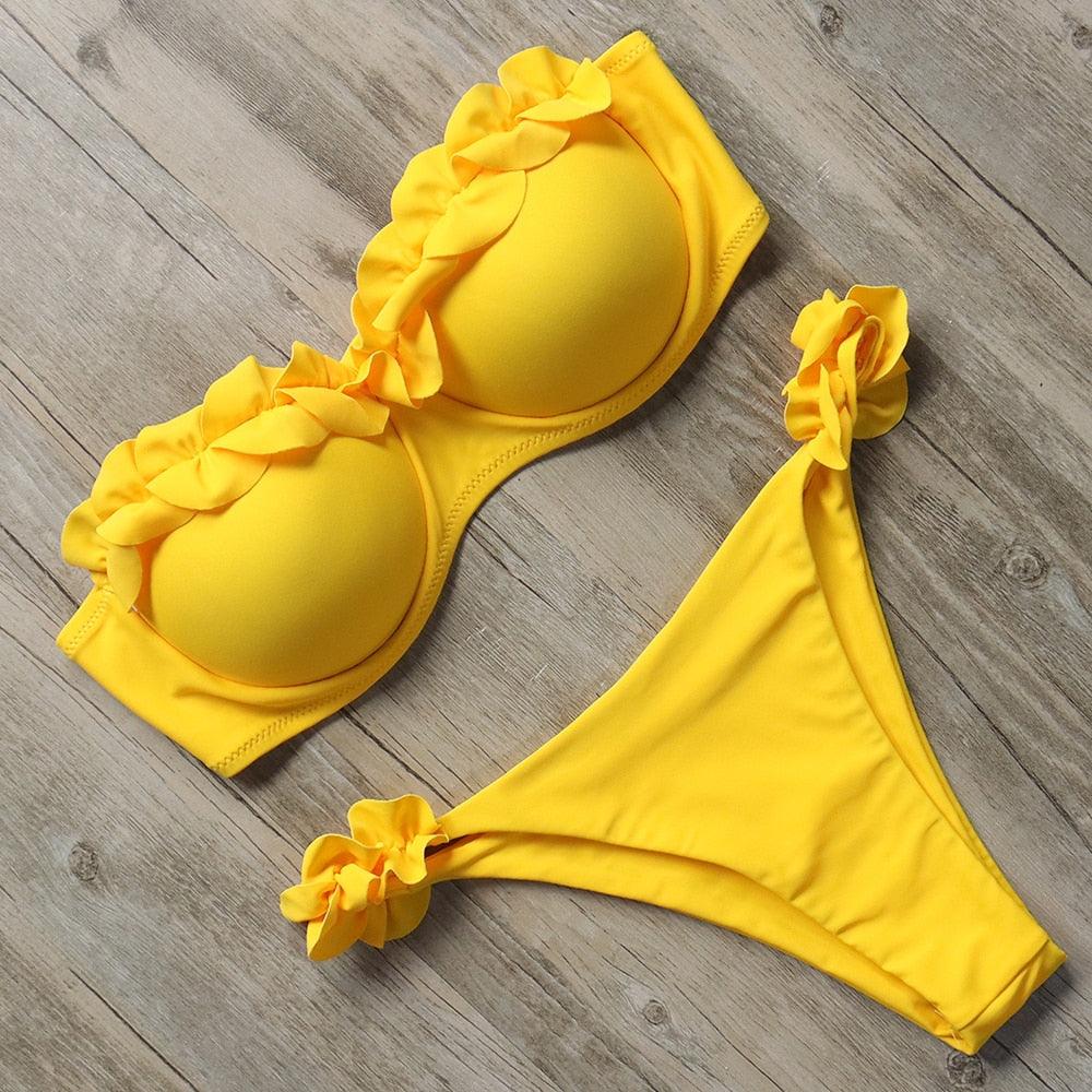 Bikini Swimwear Women Swimsuit Leopard Bikini Set Women's Halter Triangle Bikini Bottom Cheeky Two Piece Swimsuits Push Up Bathing Suit Female Summer Beach Wear