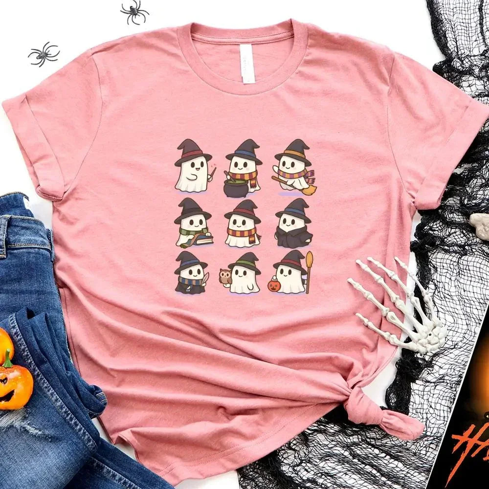 Cute Witch Ghosts Halloween Shirt โ Kawaii Spooky Tee