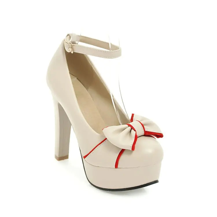 New Women's Waterproof Chunky Heels with Strap