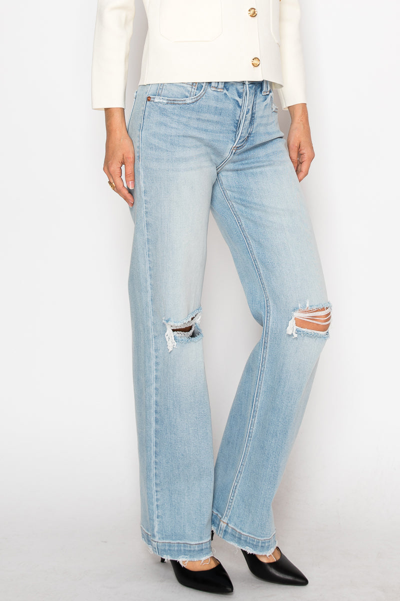 Tummy Control High Rise Relaxed Straight Leg Jean