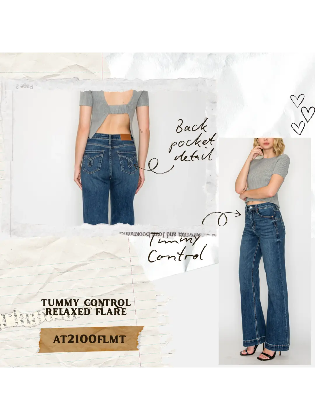 Josephine Tummy Control High Rise Relaxed Holly Flare Jeans