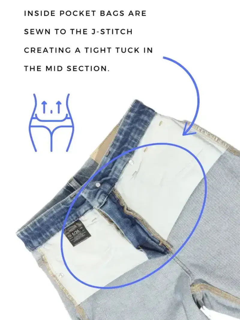 Tummy Control High Rise Straight with Single Cuff Jeans