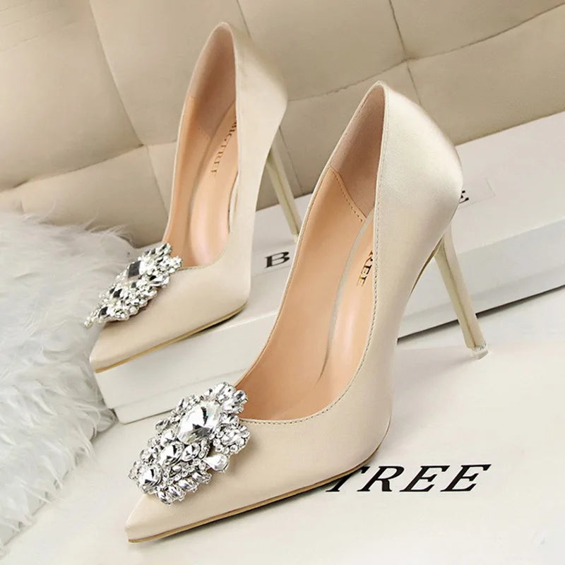 Rhinestone Women Pumps Stiletto Women Shoes Sexy High Heel