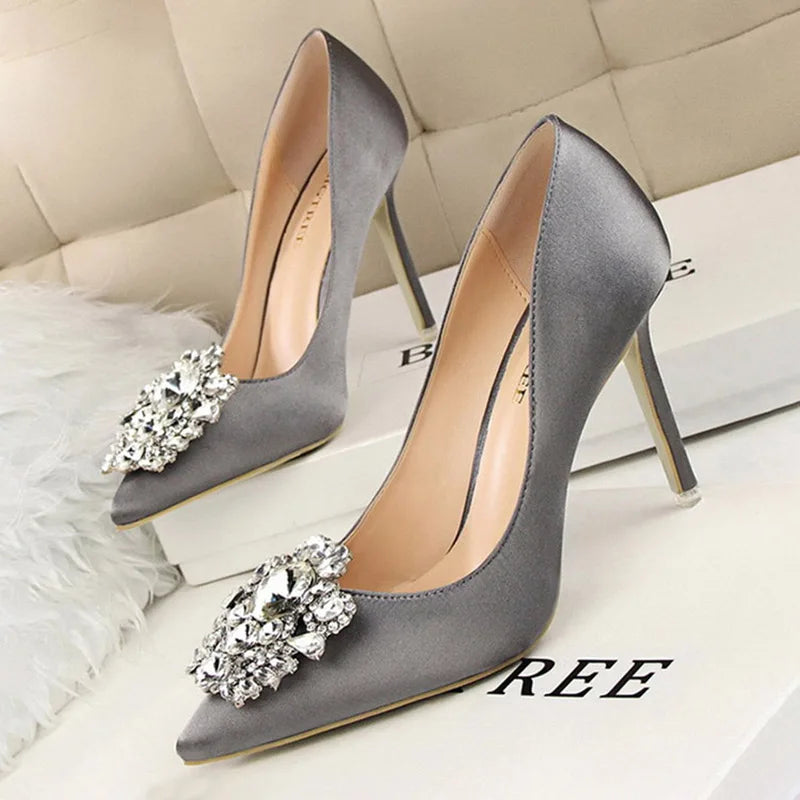 Rhinestone Women Pumps Stiletto Women Shoes Sexy High Heel
