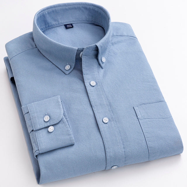 Button Down Collar Shirts 100% Cotton Men's