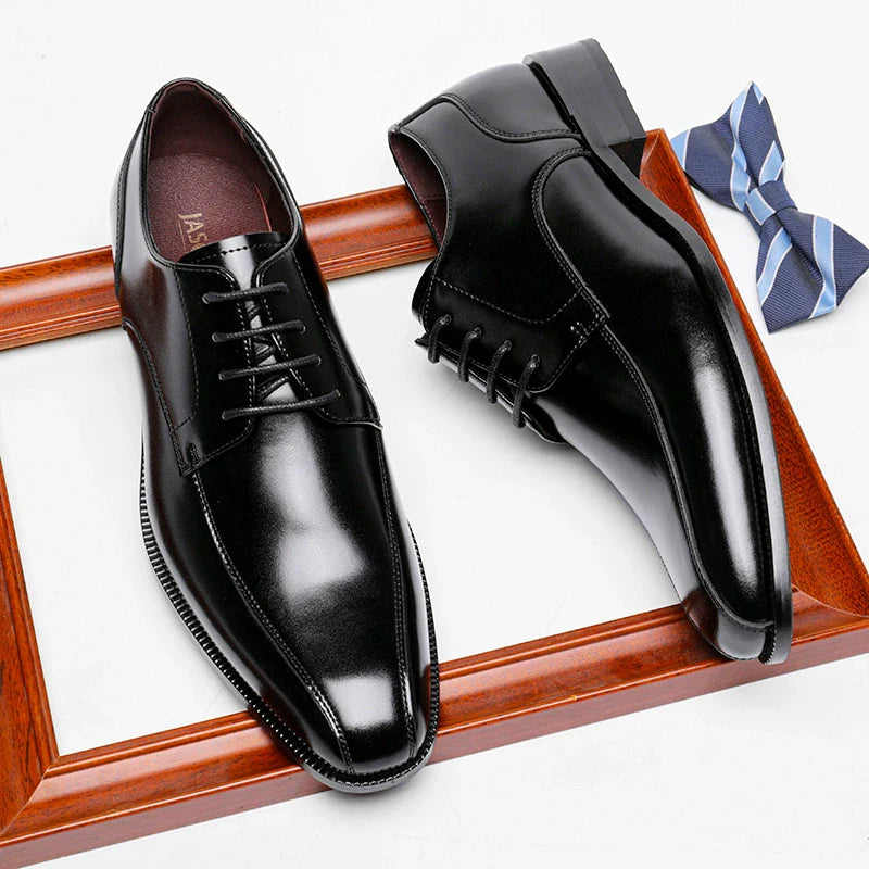 Men's Breathable Square Toe Leather Shoes
