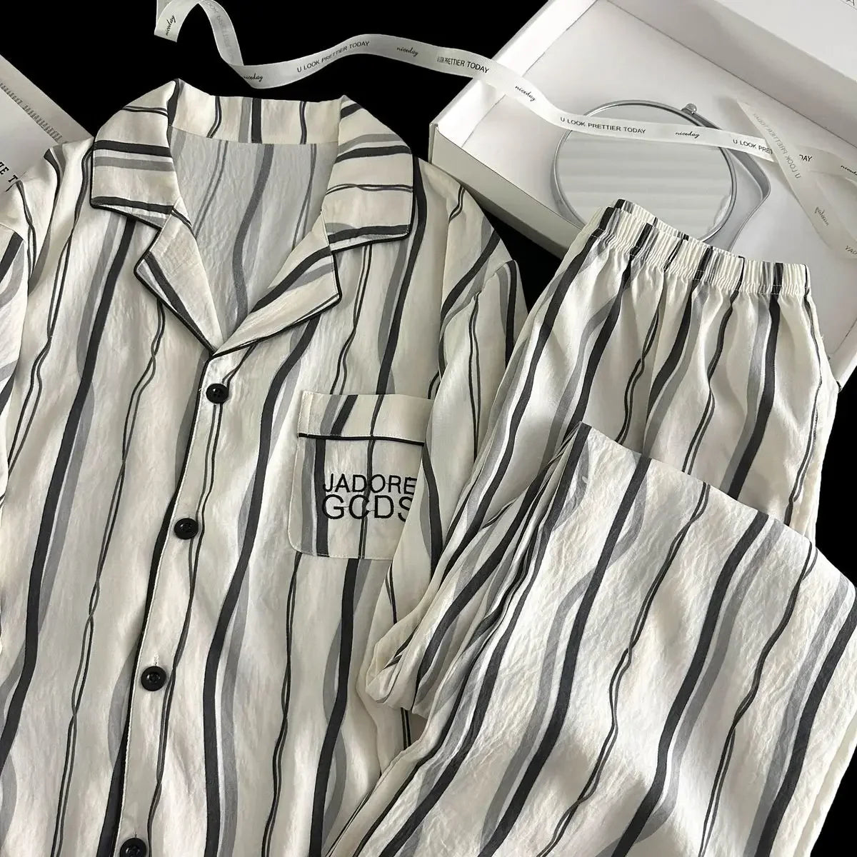 Men Spring Cloud Cotton Pajama Set Sleepwear