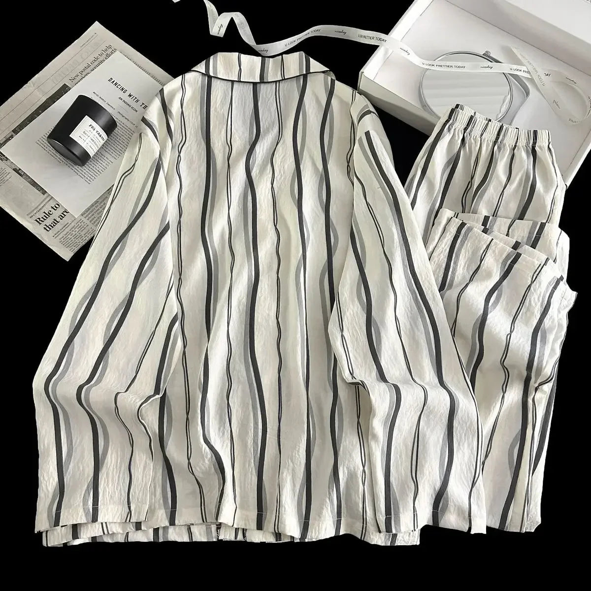 Men Spring Cloud Cotton Pajama Set Sleepwear