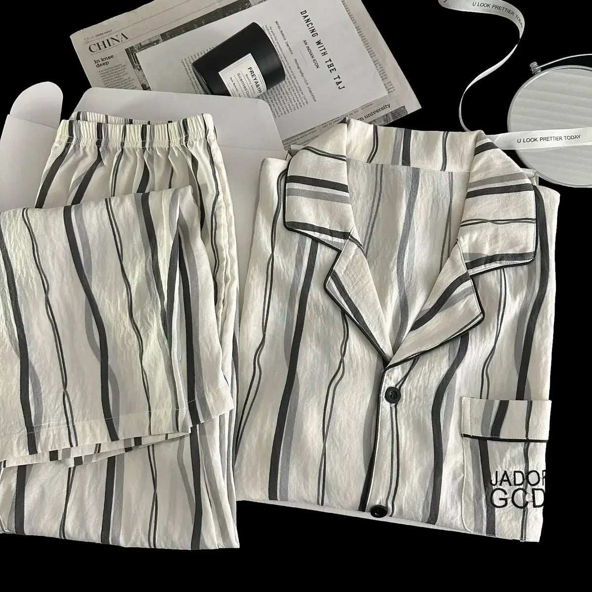 Men Spring Cloud Cotton Pajama Set Sleepwear