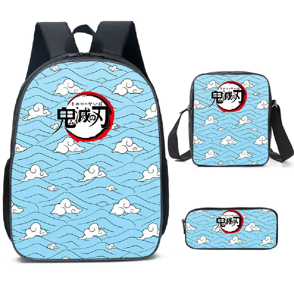 Demon Slayer Backpack: Nezuko 3-Piece Schoolbag Set