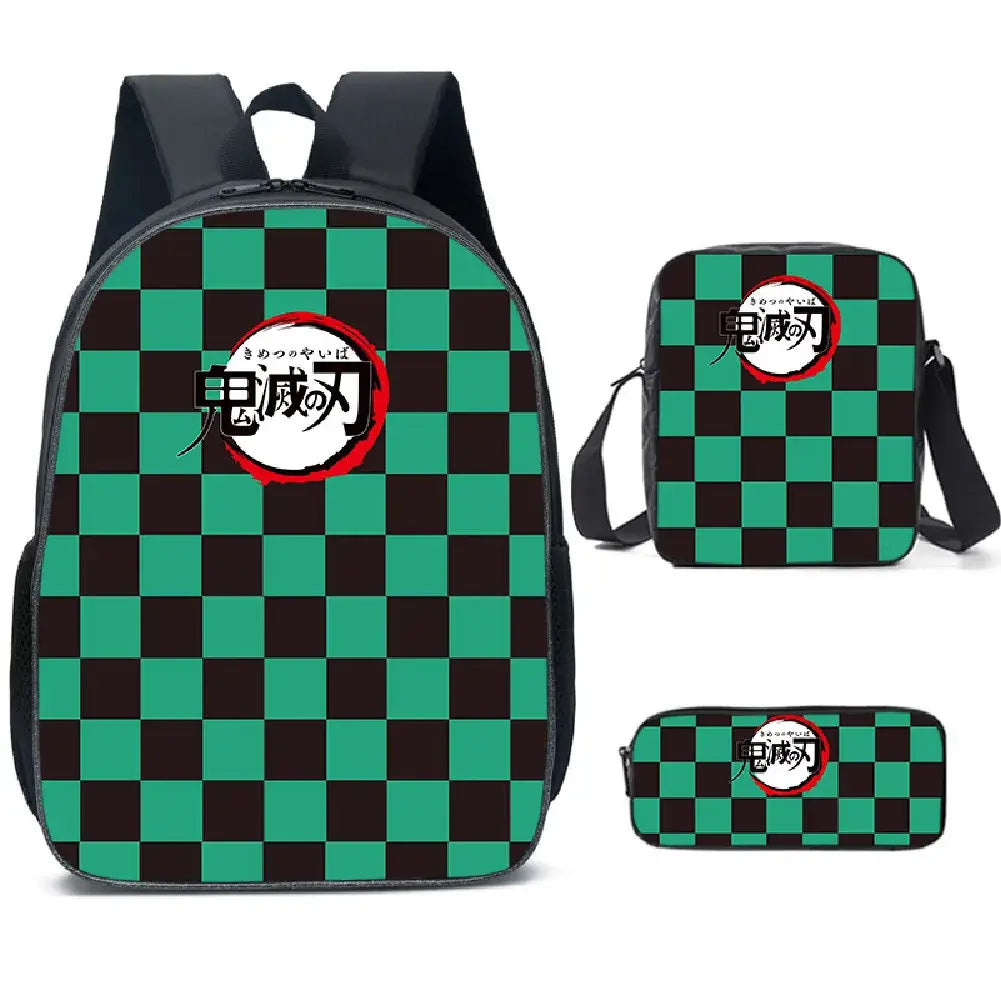 Demon Slayer Backpack: Nezuko 3-Piece Schoolbag Set