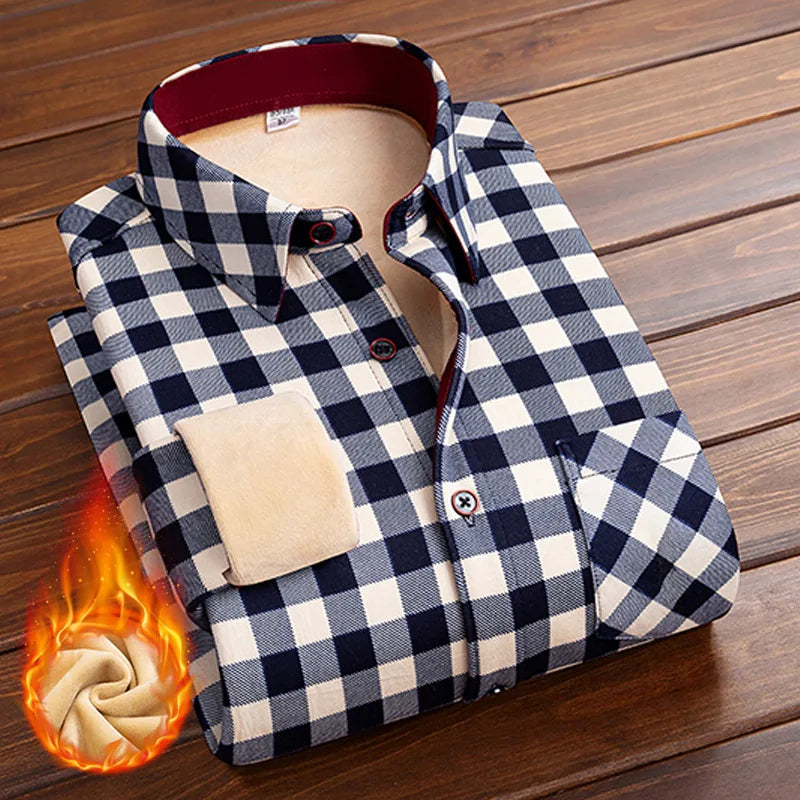 Winter Women Plus Velvet Thick Shirt Style Jacket Warm Coat Casual Fleece
