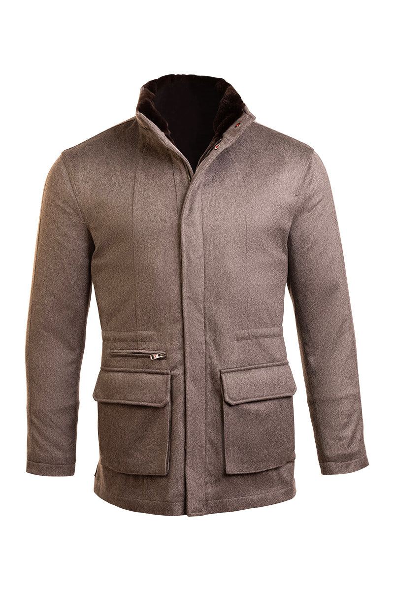 Kired by Kiton KONE Cashmere-Mink Fur Overcoat