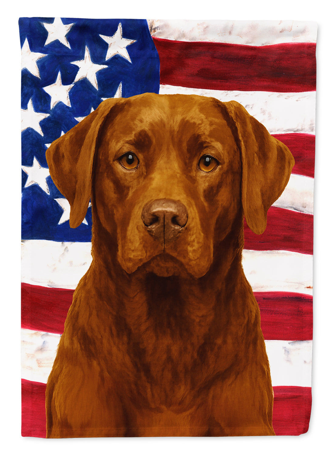 Chocolate Labrador Retriever American Flag Garden Flag Mailbox Decorative Yard Banner Outside Patio Artwork for Flower Beds, Garden Size, Multicolor