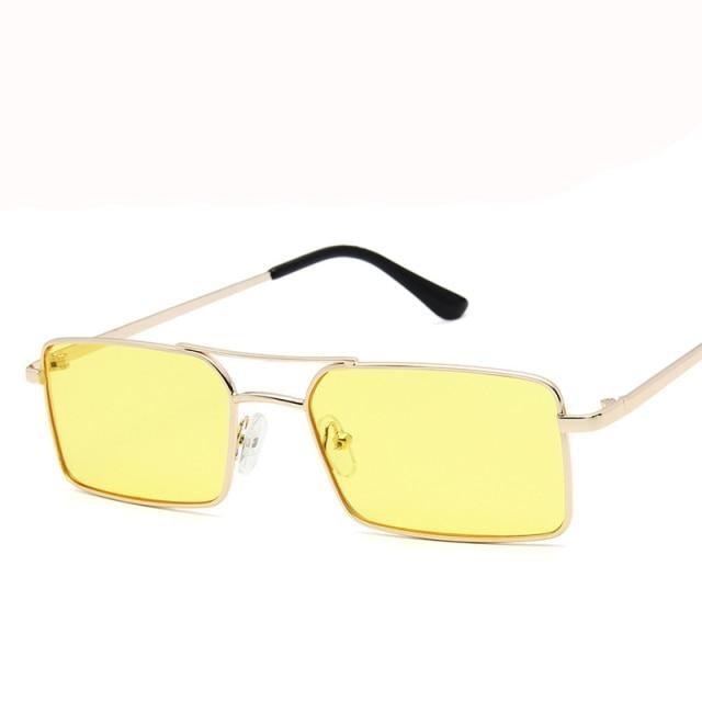 Elegant Square Sunglasses For Women Luxury Eyewear For Women/Men High Quality Metal Glasses For Women Outdoor Lightweight Sunglasses For Men Retro Design