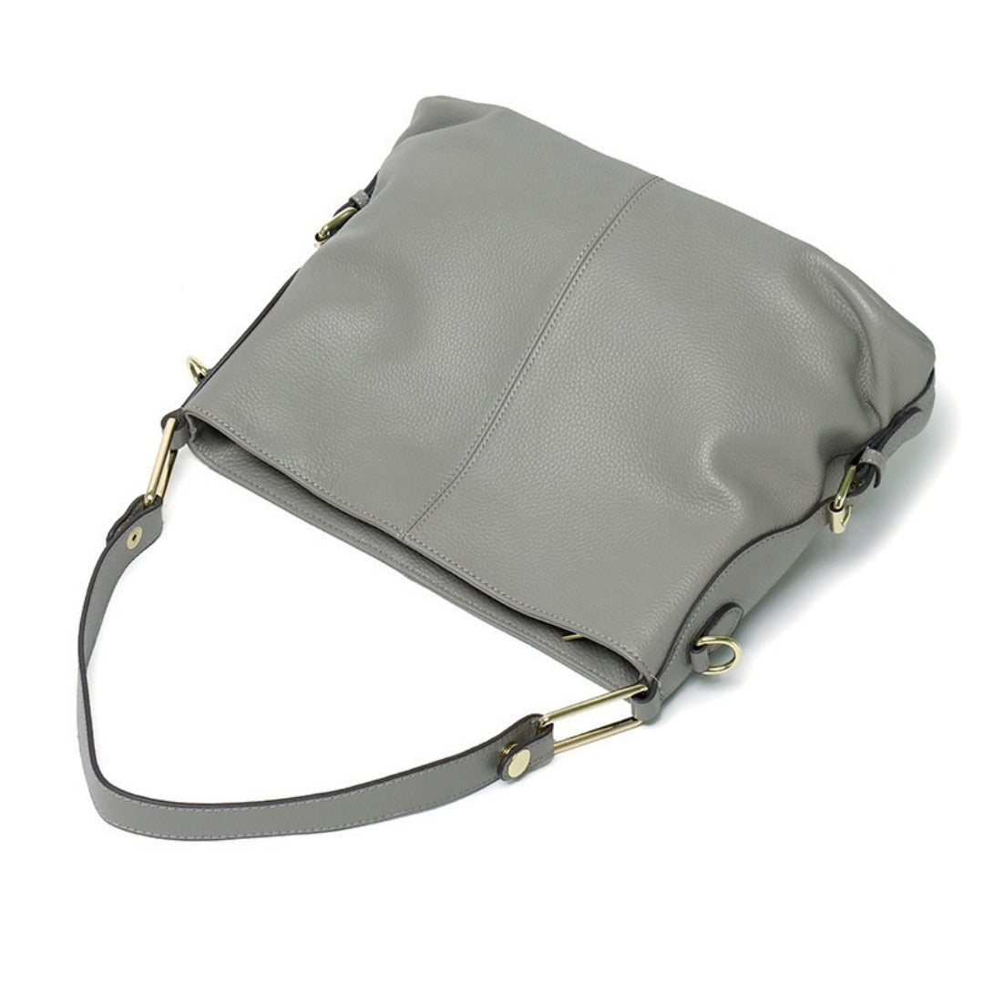 Elegant Genuine Leather Handbag - Stylish Fashion Leather Hobo Bag & Crossbody Tote Bag