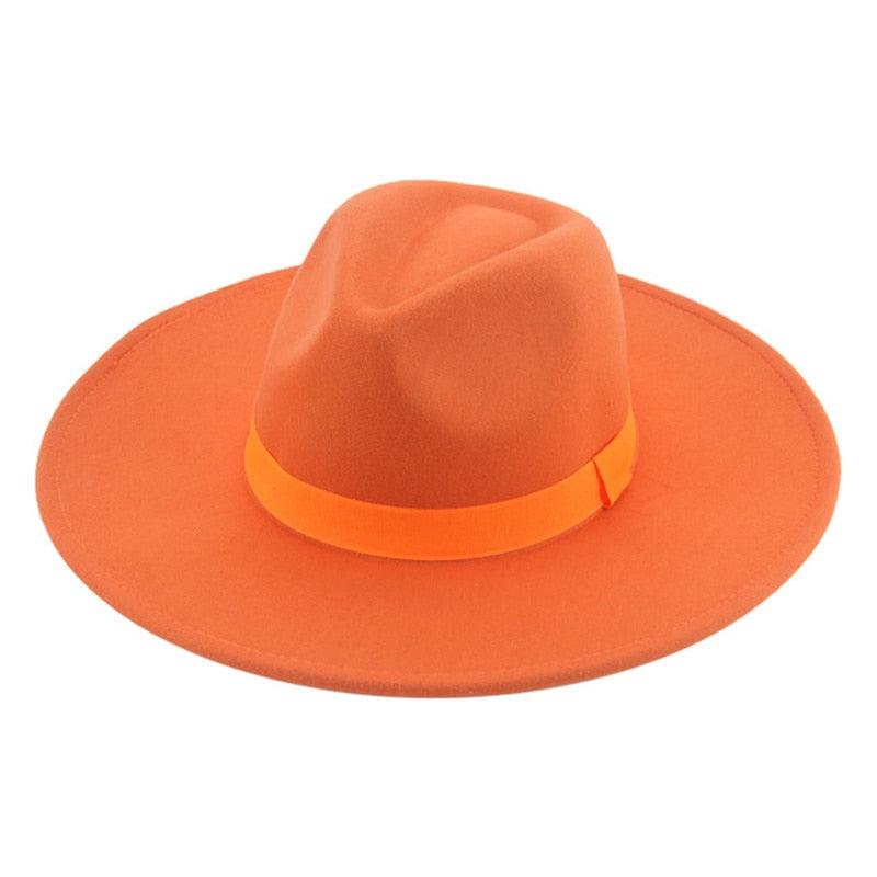 Fashionable Fedora Hats Women Wide Brim Dress Caps  Women's Fedora Hats Elegant Wide Brim Fedora Hat  Wedding Men Hat Warm Retro Style Belt 56-58cm