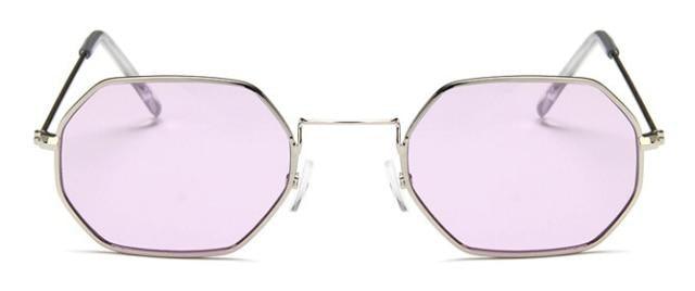 Stylish Hexagon Trendy Colorful Sunglasses For Women New Metal Luxury Summer Eyewear Women New Stainless Steel Lightweight Frame Cool Style Outdoor Travel UV Glasses