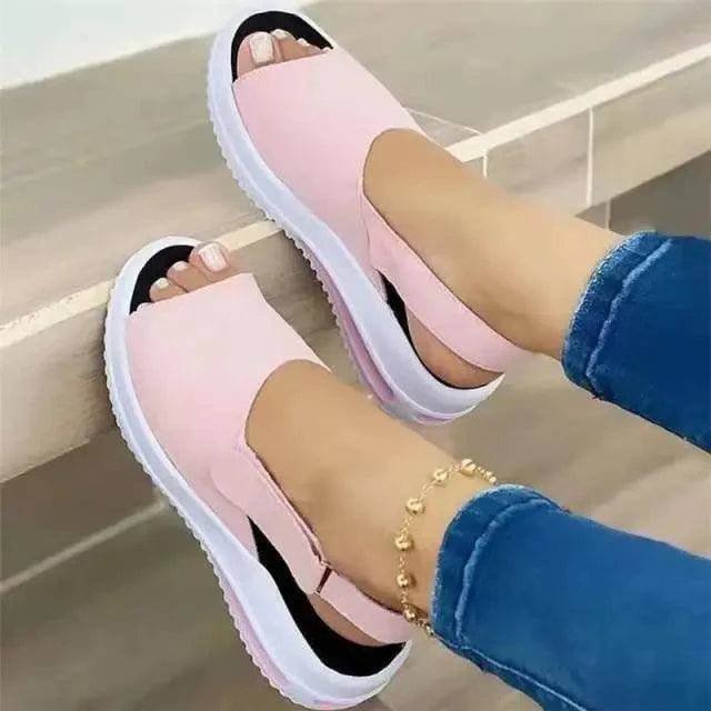 Womens Casual Stylish Sandals Summer Flats Elegant Comfort Buckle Strap Fashion Design